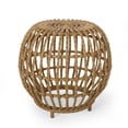 thumbnail image 1 of Benjara Outdoor Side Table- Open Design- 20" Light Brown Woven Wicker, 1 of 5