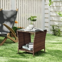 Outdoor Side Table, Patio Side Table, Square End Side Table Outdoor Base Garden Furniture Deck Table