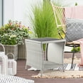 thumbnail image 1 of Outdoor Side Table for Patio Small Rattan Wicker Coffee Table Balcony Table Outside end Table with Poly Lumber Table top & Storage Bistro Table for Garden Pouch Deck Living Room Backyard Grey, 1 of 7
