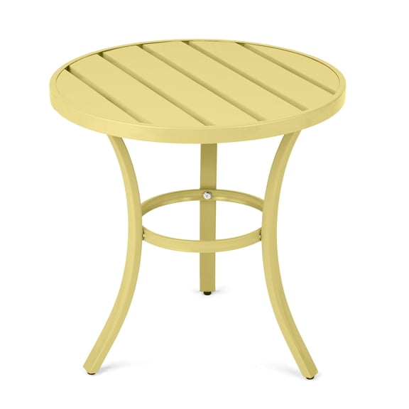 Outdoor Side Table, Small Metal Patio End Table, Outdoor Round Table for Patio, Pool, Porch