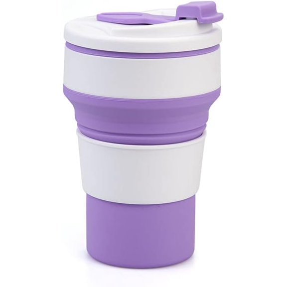 Outdoor Silicone Folding Water Cup 500ml, Telescopic Travel Drinking & Mouthwash Cup, Portable Lightweight Mug for Picnic Hiking Camping Climbing, Leakproof