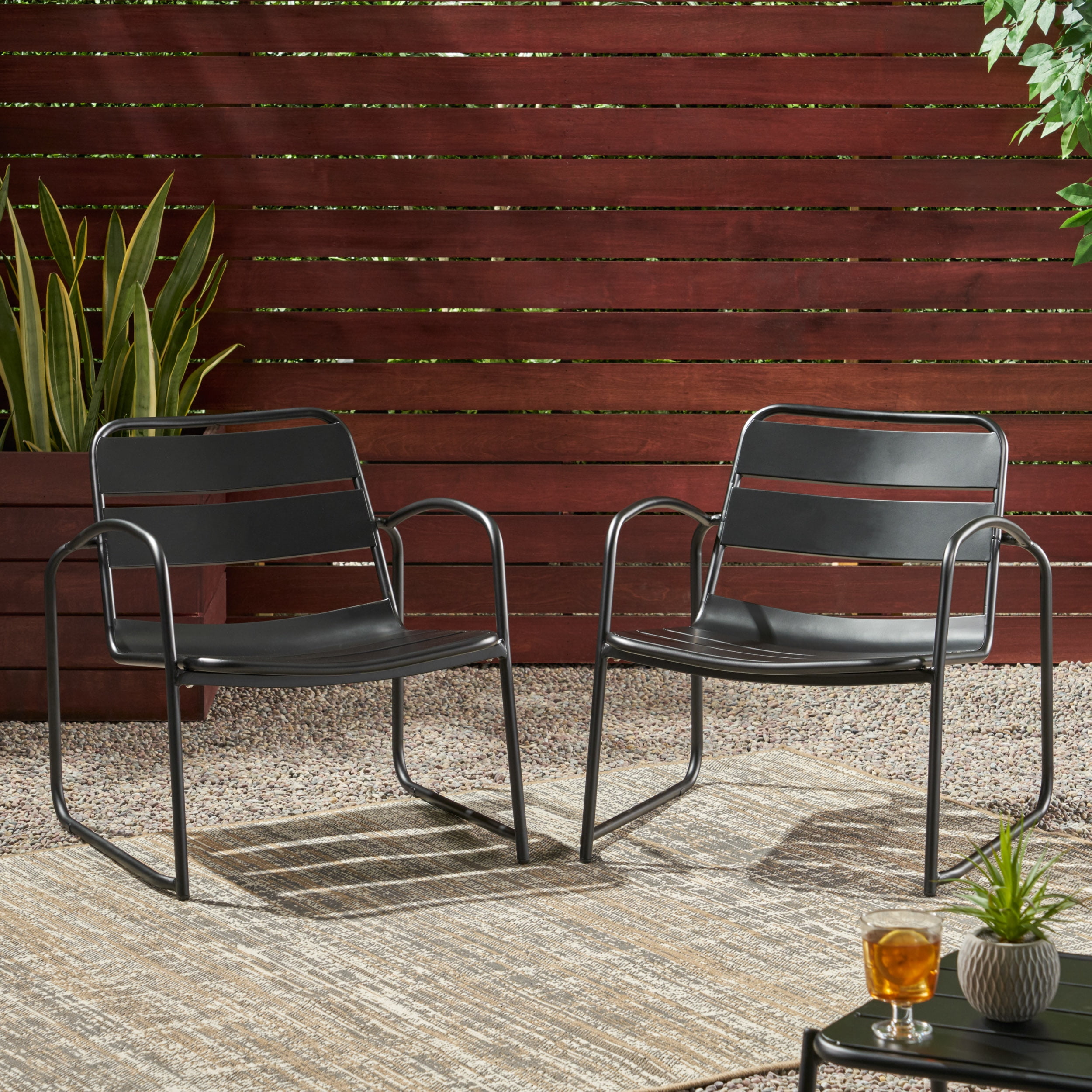 Outdoor Single Mesh Leisure Chair, Casual Rest Seat for Patio Garden, Black