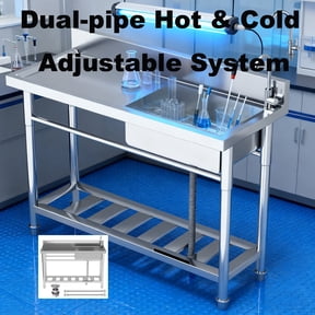 Outdoor Sink Station for Restaurant 300lbs Heavy Duty Stainless Steel Kitchen Sink, Stain-Resistant Commercial Kitchen Sink for Kitchen