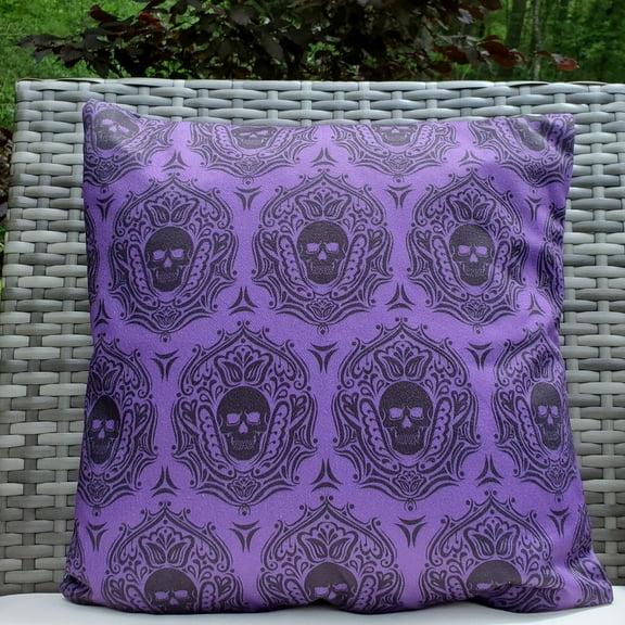 Outdoor Skull Pillow-Purple