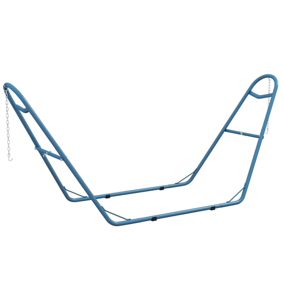 Outdoor Sky Blue Hammock Stand, Heavy-Duty 550 lb Capacity, All-Weather Metal Frame