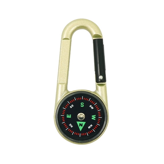 Outdoor Small Compasses Carabiner Double Side Compasses Thermometers Quick Release Mountaineering Hiking Backpack Buckles