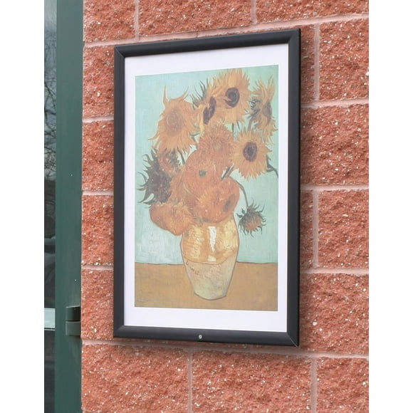 Outdoor Snap Frame 22 x 28 Images Black Matte Aluminum Metal Quick Clip Poster Holder Exterior Sign Display Is Weatherproof