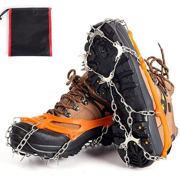 Outdoor Snow Anti-Skid Crampons Ice Cleats Walking Traction Snow Grips Shoe Cover, 8 Nails Snow Chain Snow Claws for Shoes and Boots, with Boot Chains and Microspikes for Men and Women