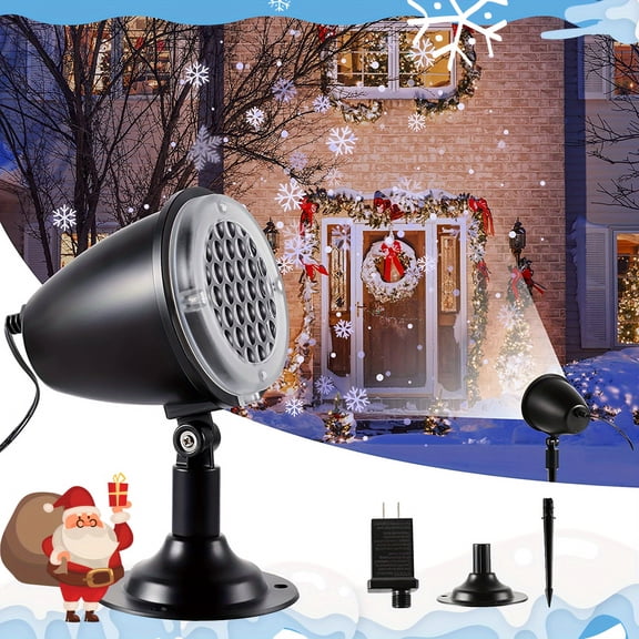 Outdoor Snowflake Lights | USB Powered with Remote Control | Durable Plastic Holiday Decor for Garden & Patio Ambiance | Christmas Lighting Display