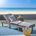 thumbnail image 1 of Outdoor Sofa, ARIANA KD WOOD CHAISE LOUNGE W/ CUSHION, Grey Patio Furniture,Wood+Fabric Outdoor Sectional, Garden & Outdoor & Patio Furniture Patio Seating, 1 of 17