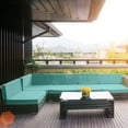 thumbnail image 1 of Outdoor Sofa Cushion Cover 24x24x4in Waterproof Dustproof UV Fade Resistant Soft Polyester Elastic Patio Rattan Chair Bench Seat Card Protector Easy Clean, 1 of 4