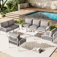 thumbnail image 1 of Outdoor Sofa Set in White and Gray / Flexible Combination for Personalized Use, 1 of 7