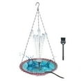 thumbnail image 1 of Outdoor Solar Bird Bath Feeder | Floating & Hanging Design | USB Powered | 4 Spray Nozzles | Durable Plastic & Metal | Lightweight 400g | 18x9.25in | Garden Patio Décor, 1 of 8
