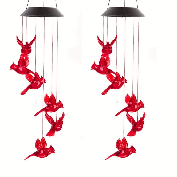 Outdoor Solar Bird Wind Chime Lights, Outdoor IPX5 Waterproof Decorative Colorful Solar Wind Chimes, Colorful Park Decorative Chandelier for Yard