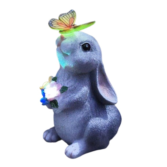Outdoor Solar Bunny Lamp, Solar-Powered Ornament for Garden, Patio, Spring Night Lighting