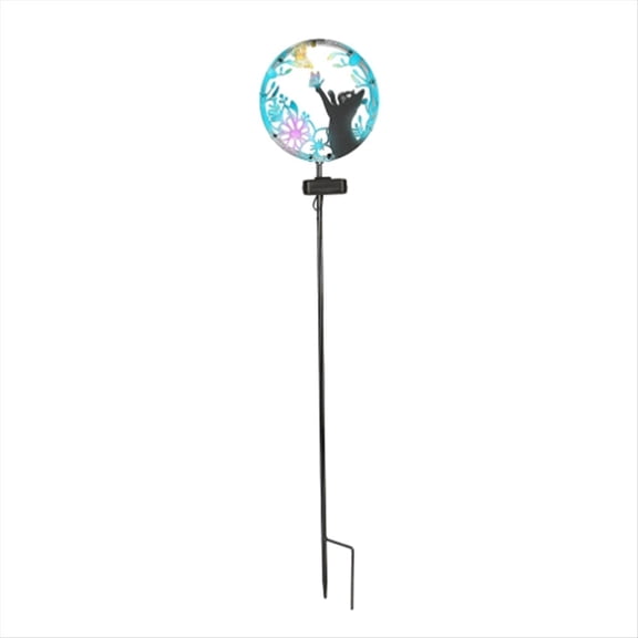 Outdoor Solar Cat Stake Light Metal Cat Figurine with Solar Lights Garden Decor Patio Lawn
