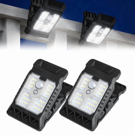 Outdoor Solar Clip Light with Motion Sensor,Features 3 Lighting Modes, Infrared Motion Sensor, and Outdoor Waterproof Design; Suitable for Fences, Courtyards, and More.