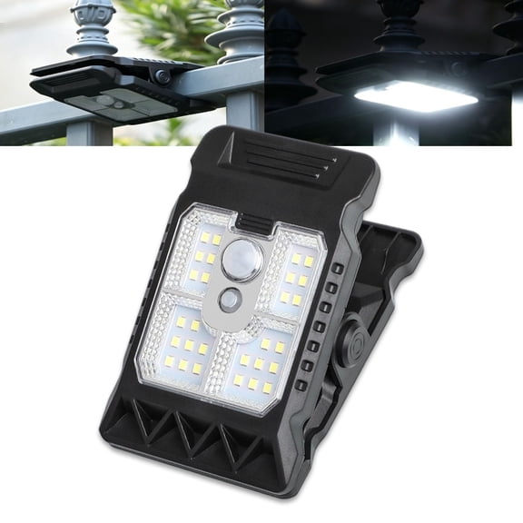 Outdoor Solar Clip Light with Motion Sensor, High Brightness Energy-Saving LED, Wireless Portable Clamp Lamp for Fence Patio Deck Yard Garage