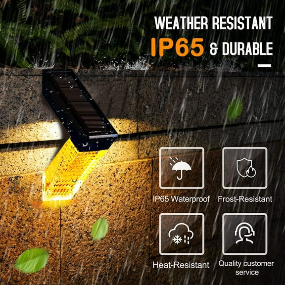 Outdoor Solar Deck Lights, Solar Wall Light, Warm & RGB Modes Fence Solar Lights, Stair lights With IP65 Waterproof and Light Sensor, for Decor Backyard, Pool, Patio, Fence Post, Fence Line ( 2 Pack )