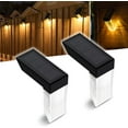 Outdoor Solar Deck Lights, Solar Wall Light, Warm & RGB Modes Fence