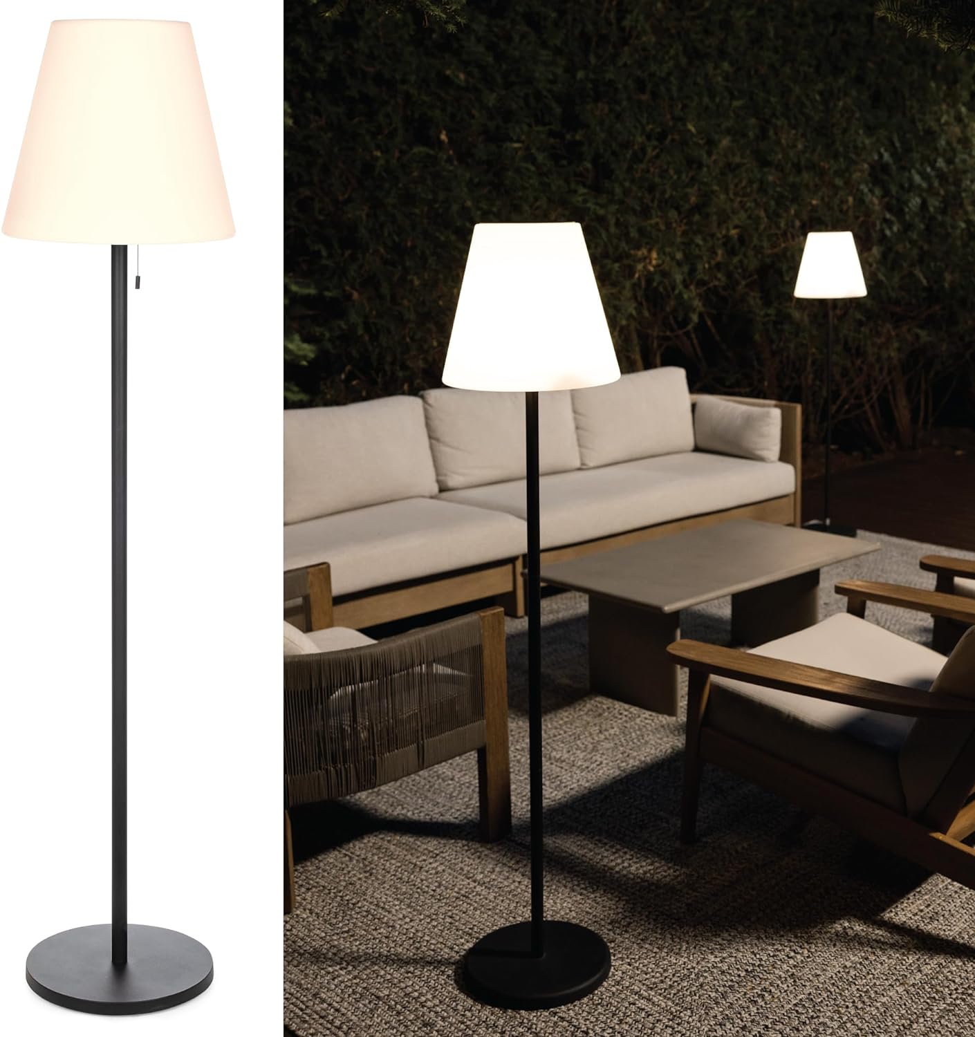 Outdoor Solar Floor Lamp with Bluetooth Speaker 100 Solar Powered