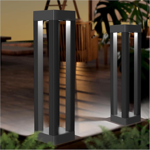 Outdoor Solar Floor Lamps, Lantern Floor Lamp, Outdoor Decor Lanterns for Garden Patio Porch Deck Pool Pathway Driveway (2 Pieces)