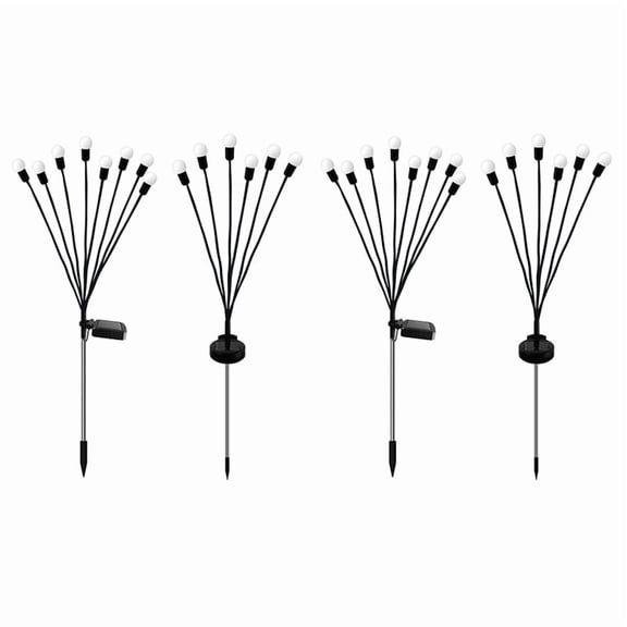Outdoor Solar Garden Lights 4-Pack, Firefly Pathway Lights for Patio and Yard, Warm White