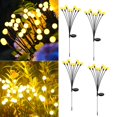 Outdoor Solar Garden Lights 4 Pack Upgraded 8 LED Firefly Lights