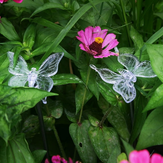 Outdoor Solar Garden Stake Lights Butterfly 2 pack Color Changing Landscape Path Lights Outdoor Figurine Lights  for Garden Patio Yard Lawn Pathway Flower Bed Decor