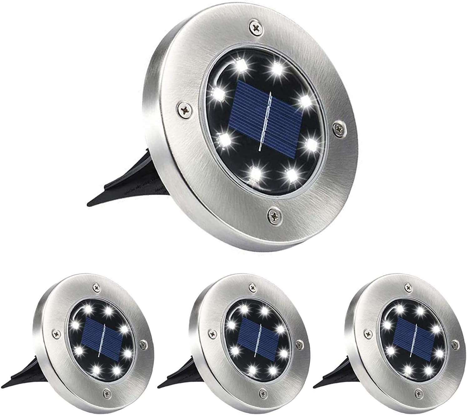 Outdoor Solar Ground Lights, 8 LED Waterproof Garden Lights Patio Disk