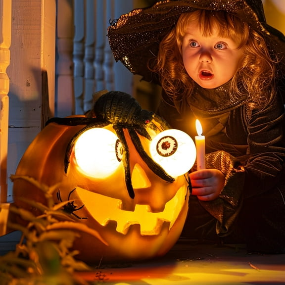 Outdoor Solar Halloween Lights Pumpkin Solar Light for Garden, Yard, Pathway Decor IP44 Waterproof Halloween Party Decoration Spider