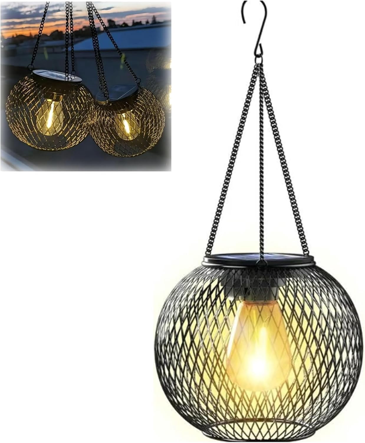 Outdoor Solar Hanging Light, 2025 Upgraded Hanging Solar Lights Outdoor ...