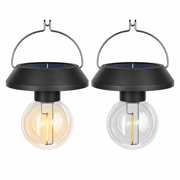 Outdoor Solar Hanging Lights Bulbs, Ball Shape, 2 Pack | Warm Solar Light Lanterns Dusk to Dawn, Outdoor Hanging for Patio, Garden, Porch, Backyard Decor