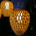 thumbnail image 1 of Outdoor Solar Imitation Rattan Lantern Courtyard Balcony Garden Decoration Candle Lights Atmosphere Bamboo Chandelier, 1 of 10
