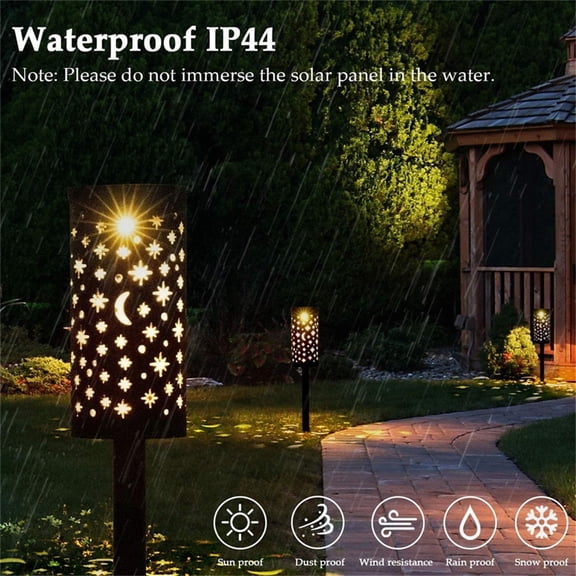 Outdoor Solar Induction Light,Floor-Standing Waterproof Led Light,Moon and Star Style Ground Plug Light,Suitable for Lawn,Pathway and Garden