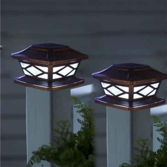 Outdoor Solar LED Column Lamp,Solar Powered Courtyard and Gate Pillar Light for Garden Wall Home Decor