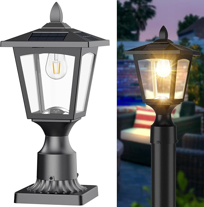 Outdoor Solar Lamp Post Lights Waterproof – Warm White LED for Garden ...