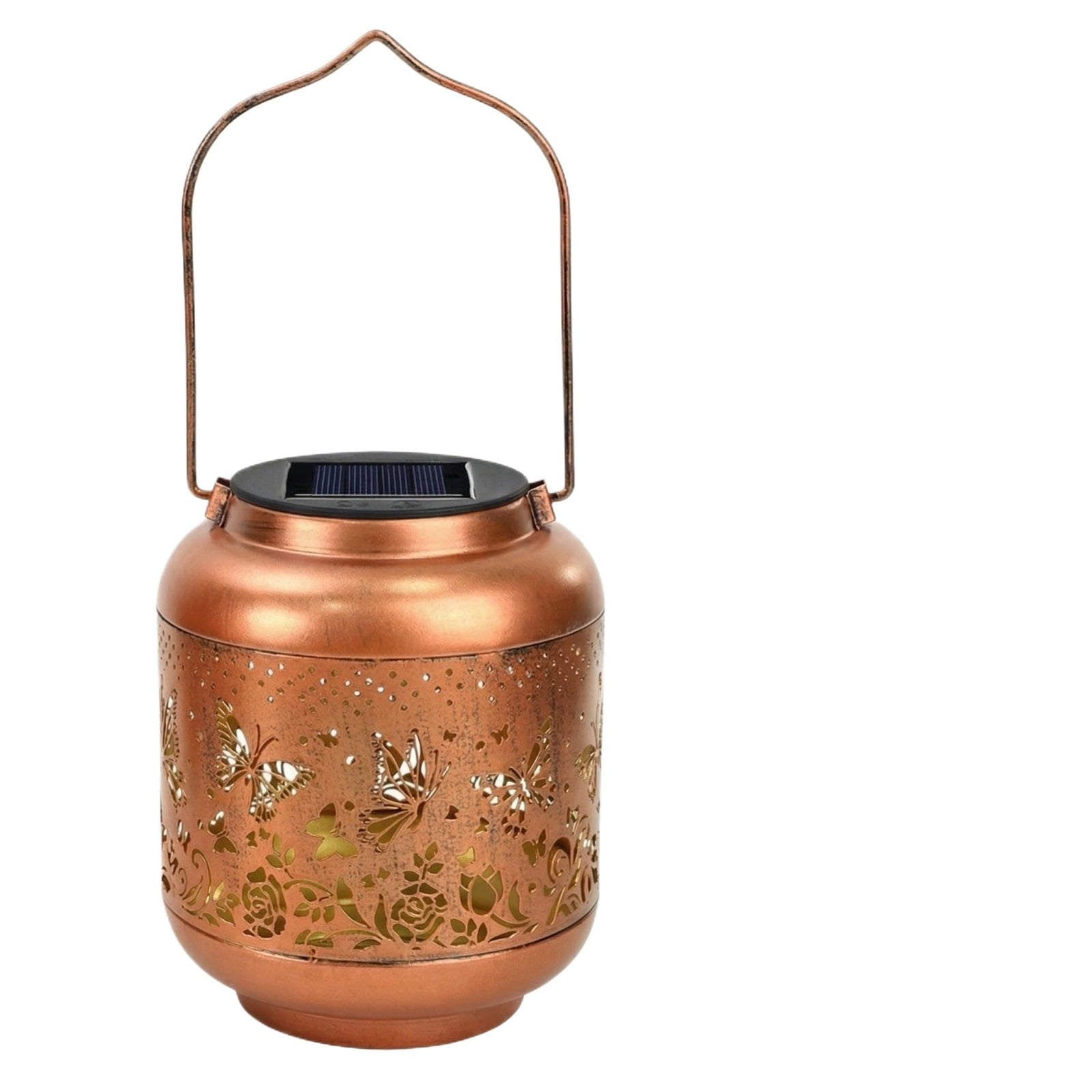 Outdoor Solar Lantern, Metal Butterfly Cutout, Warm Light Lamp, 1 Pc ...