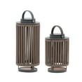 thumbnail image 1 of Outdoor Solar Lanterns Patio Decorative Floor Lights Aluminum Braided Rope Lantern with Handle,2 Pieces Brown, 1 of 7