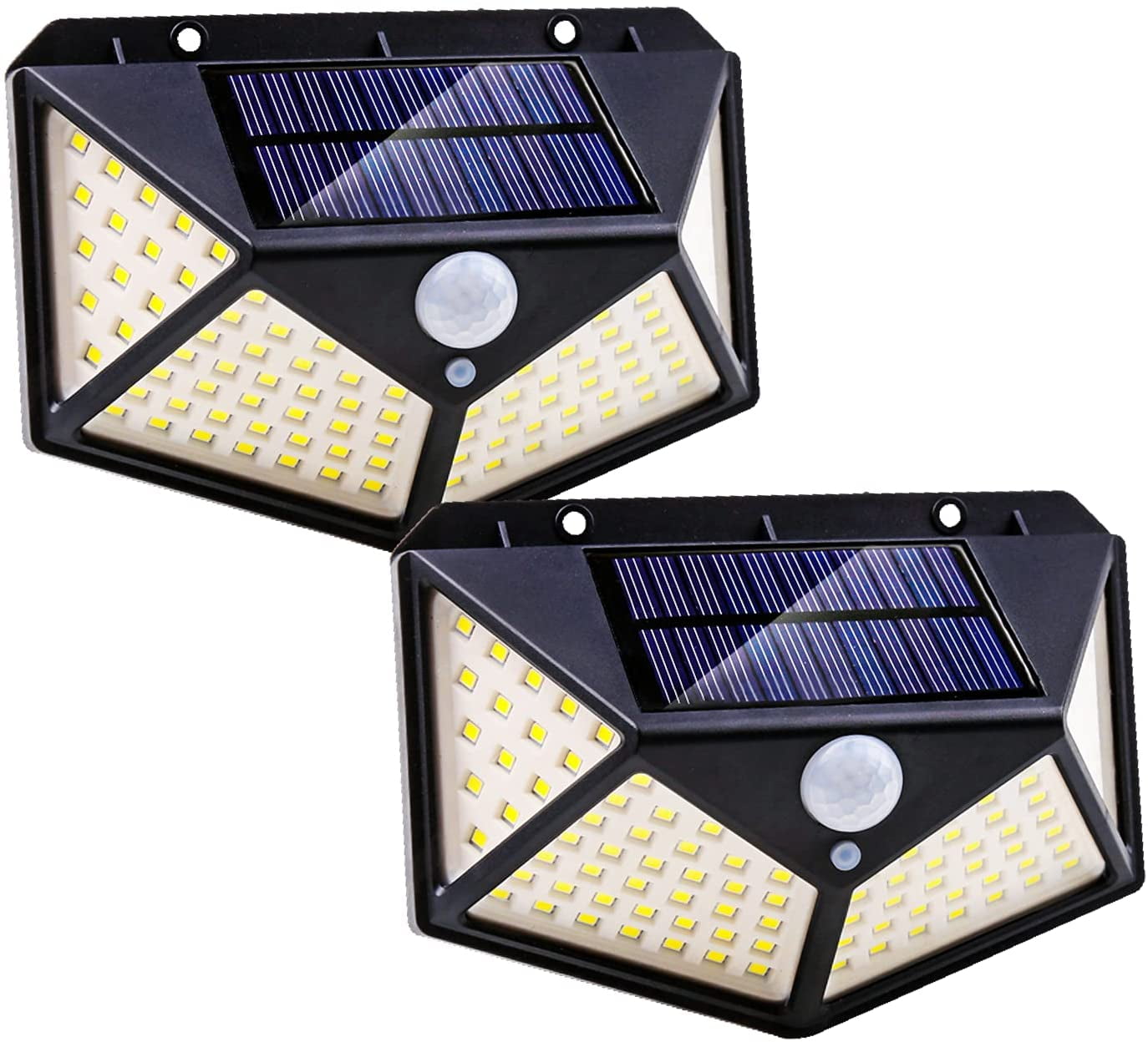 Black Solar Powered LED Pathway Lights with Motion Sensor, 2 Pack