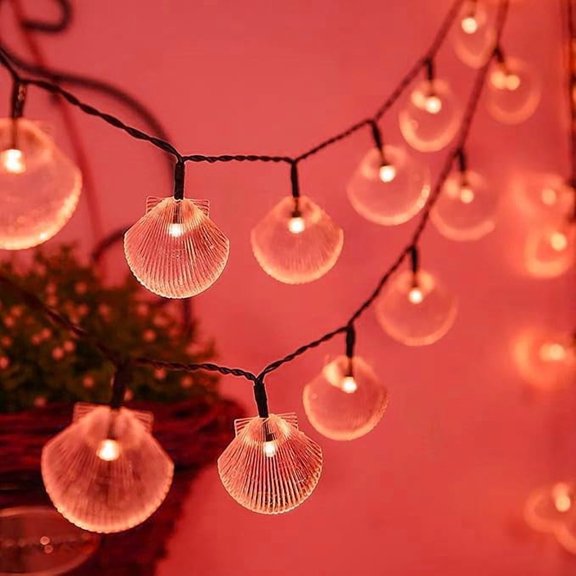 Outdoor Solar Light String, 22m 200LED Solar Shell Light String Waterproof 8 Modes Ocean Theme Lights String Decoration