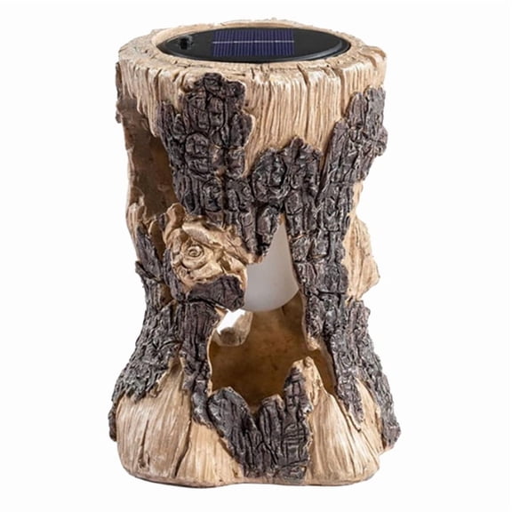 Outdoor Solar Light Tree Stump Flame Light, Waterproof Decoration for Garden, Yard and Terrace
