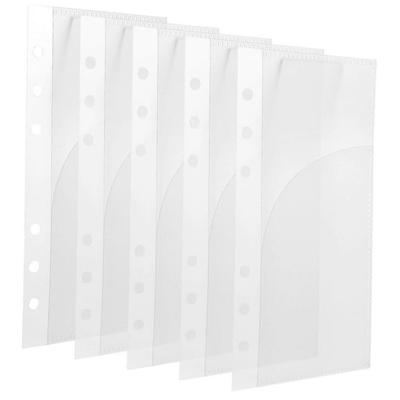 5Pcs Binder Pockets Binder Pouches 6-Holes Budget Pockets Inserts Loose Leaf Budget Pockets
