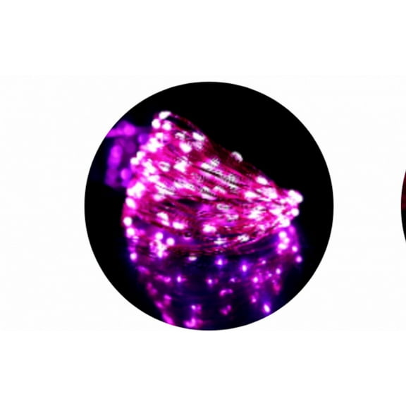 Outdoor Solar Lights, Led Solar Fairy Lights Waterproof Decorative Copper Wire Lamp 8 Features 12m 50 Lights (Pink)