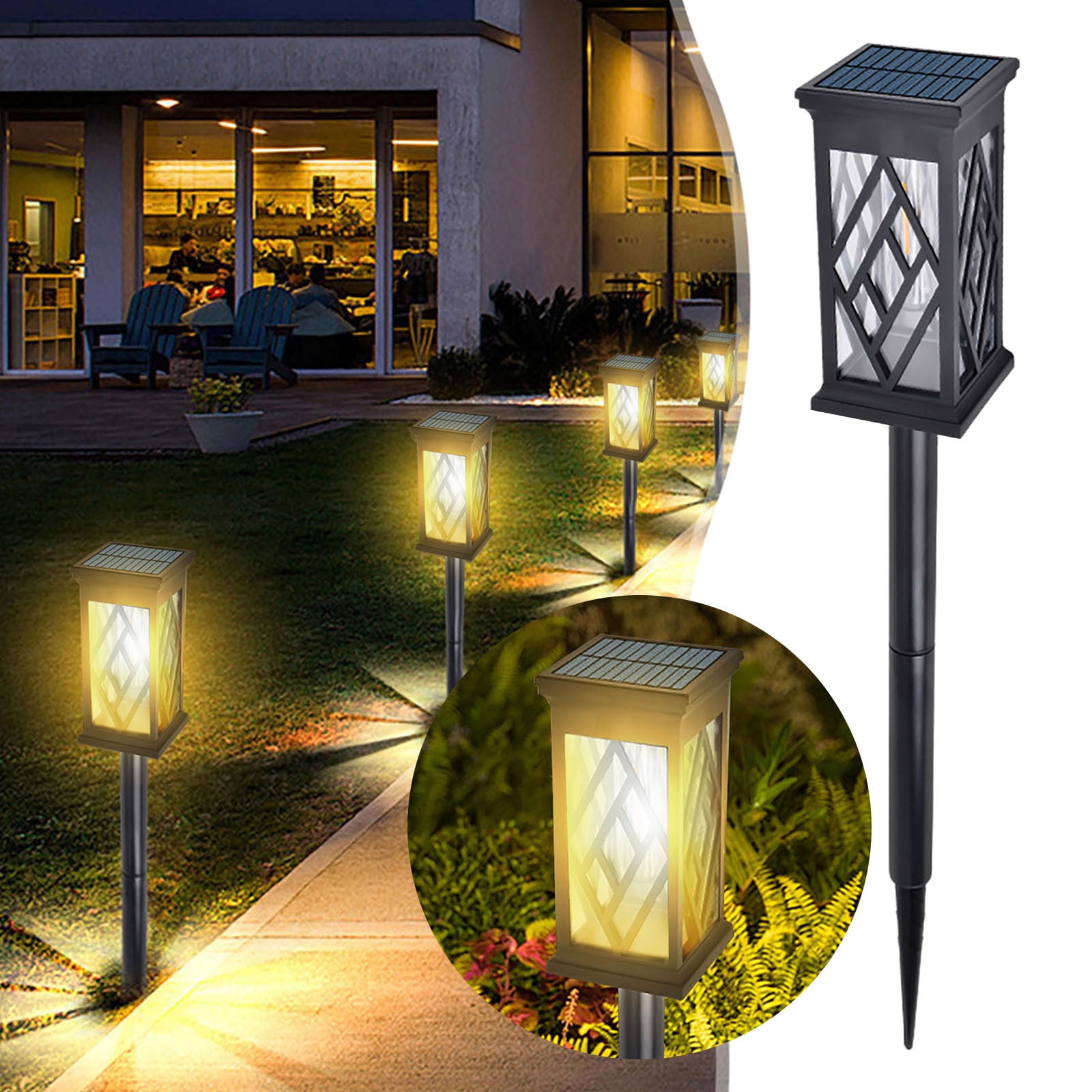 Outdoor Solar Lights,Solar Garden Lights,Waterproof Warm White LED Solar Landscapes Stake Lights Garden Decor for Yard Patio Driveway Walkway Path Lighting