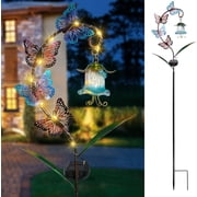 Outdoor Solar Lights Stake Garden Decorative ,Butterfly Solar Garden Lantern Lights Metal Butterfly Decorative Landscape Path Lights Solar Pathway Lights for Garden, Lawn, Patio, Yard Decor