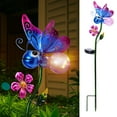 thumbnail image 1 of Outdoor Solar Lihgt Decoration,ButterflySolar Stake,Lovely Butterfly,Cracked Glass Ball,Pathway Lights,For Garden Patio Lawn,Outdoor Decor, 1 of 7