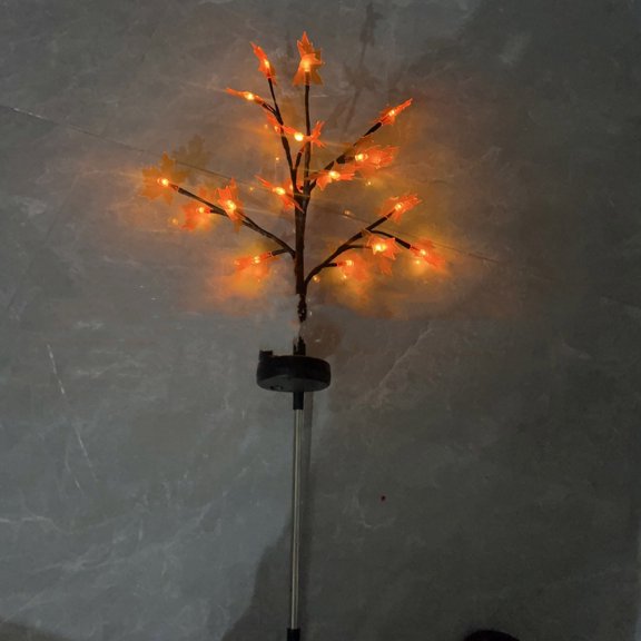 Outdoor Solar Maple Tree Light,Simulation Maple Leaf Fashion Flower Decorative Garden Lamp Waterproof LED Yard Pathway Lighting,For Patio Lawn Porch Backyard Home Landscape Party Seasonal Decor