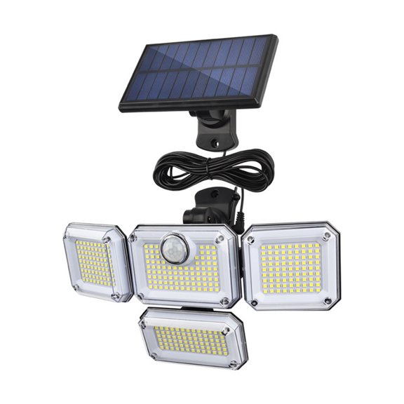 Outdoor Solar Motion Sensor Wall Lights Flood Street Lamp 3 Modes Remote Control IP65 Waterproof For Garden Porch Yard Gara ,Save Energ