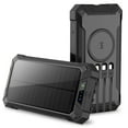 thumbnail image 1 of Alpha Digital Solar Power Bank, Wireless Charging, 20000mAh, Built-in Cables, IP65 Waterproof, Digital Display, 1 of 8